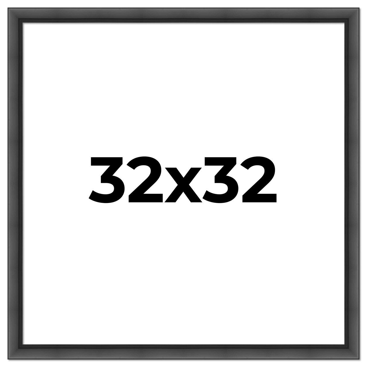 Square Refined Black Picture Frame - UV Acrylic, Foam Board Backing, Hanging Hardware